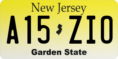 NJ license plate A15ZIO