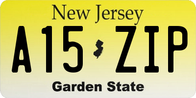 NJ license plate A15ZIP