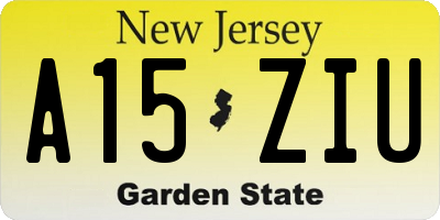 NJ license plate A15ZIU