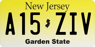 NJ license plate A15ZIV
