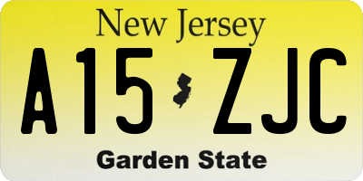 NJ license plate A15ZJC