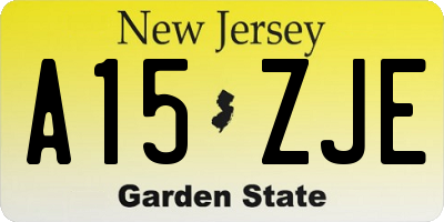 NJ license plate A15ZJE