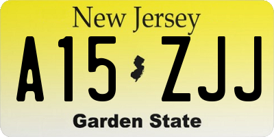 NJ license plate A15ZJJ