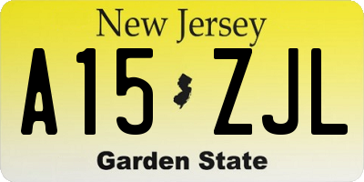 NJ license plate A15ZJL