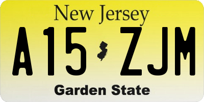 NJ license plate A15ZJM