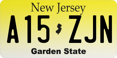 NJ license plate A15ZJN