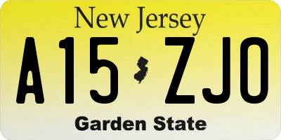 NJ license plate A15ZJO