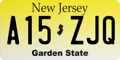 NJ license plate A15ZJQ