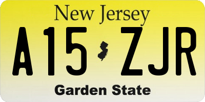 NJ license plate A15ZJR