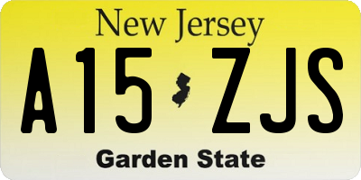NJ license plate A15ZJS