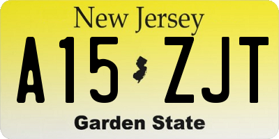 NJ license plate A15ZJT