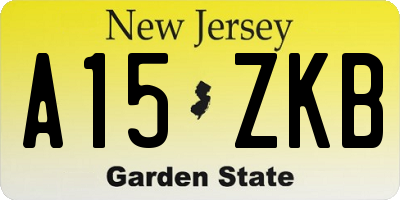 NJ license plate A15ZKB