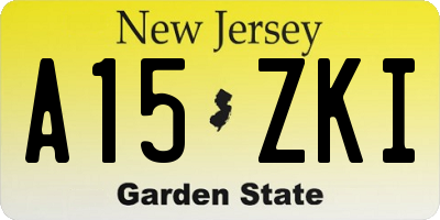 NJ license plate A15ZKI