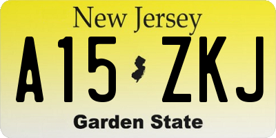 NJ license plate A15ZKJ