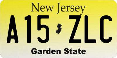 NJ license plate A15ZLC