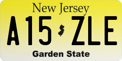 NJ license plate A15ZLE