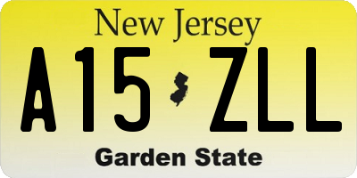 NJ license plate A15ZLL