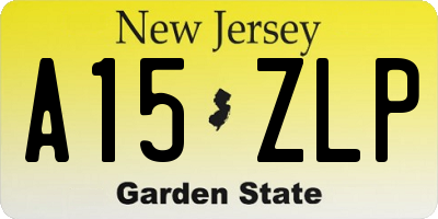 NJ license plate A15ZLP