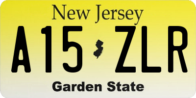 NJ license plate A15ZLR