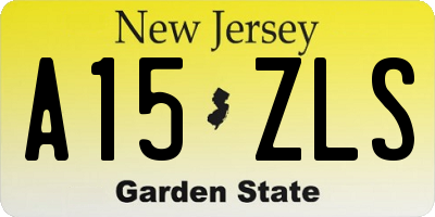 NJ license plate A15ZLS