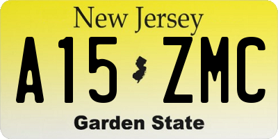 NJ license plate A15ZMC