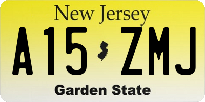 NJ license plate A15ZMJ