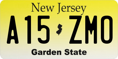 NJ license plate A15ZMO