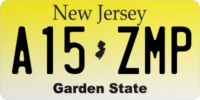NJ license plate A15ZMP