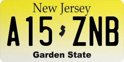 NJ license plate A15ZNB