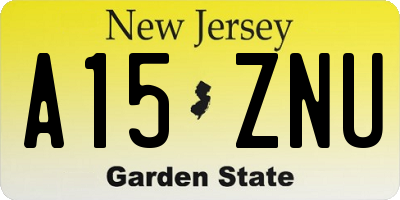 NJ license plate A15ZNU