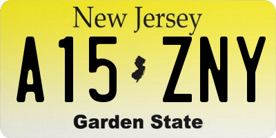 NJ license plate A15ZNY