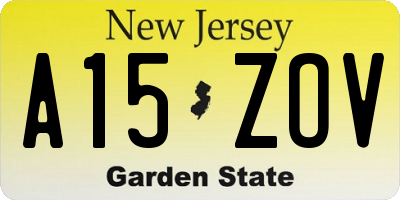 NJ license plate A15ZOV
