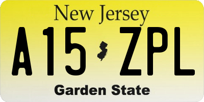 NJ license plate A15ZPL