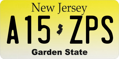 NJ license plate A15ZPS