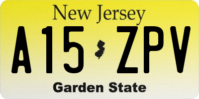 NJ license plate A15ZPV