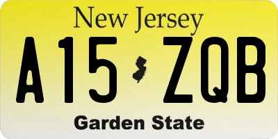 NJ license plate A15ZQB