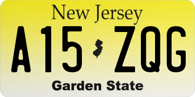 NJ license plate A15ZQG