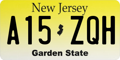 NJ license plate A15ZQH