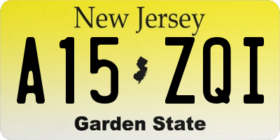NJ license plate A15ZQI