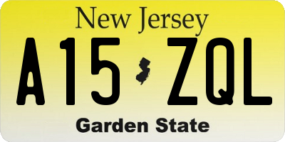 NJ license plate A15ZQL