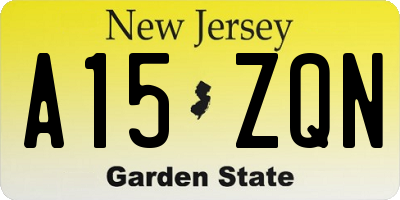 NJ license plate A15ZQN