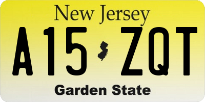 NJ license plate A15ZQT