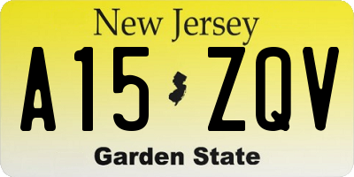 NJ license plate A15ZQV