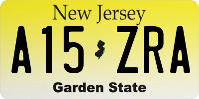 NJ license plate A15ZRA