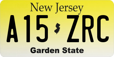 NJ license plate A15ZRC