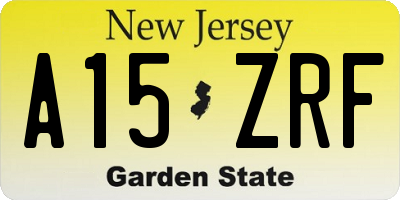 NJ license plate A15ZRF