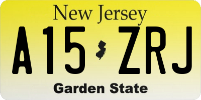 NJ license plate A15ZRJ