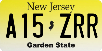 NJ license plate A15ZRR