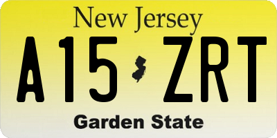 NJ license plate A15ZRT