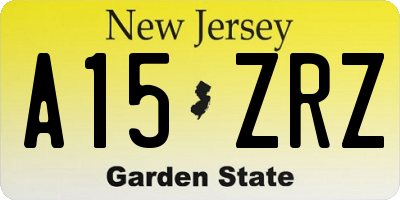 NJ license plate A15ZRZ